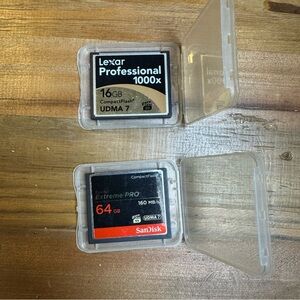 SanDisk Extreme Pro 64GB + Lexar Professional 16GB CompactFlash CF Memory Cards